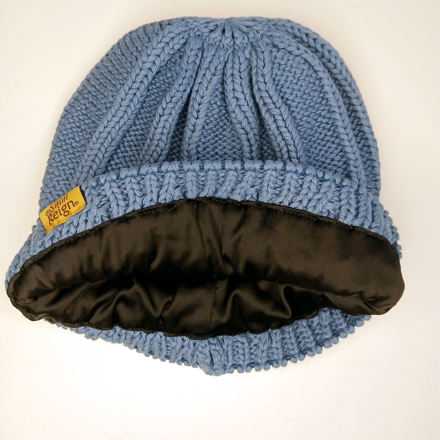 Stretch Satin Lined Cotton Knit Beanie Hat (Small)