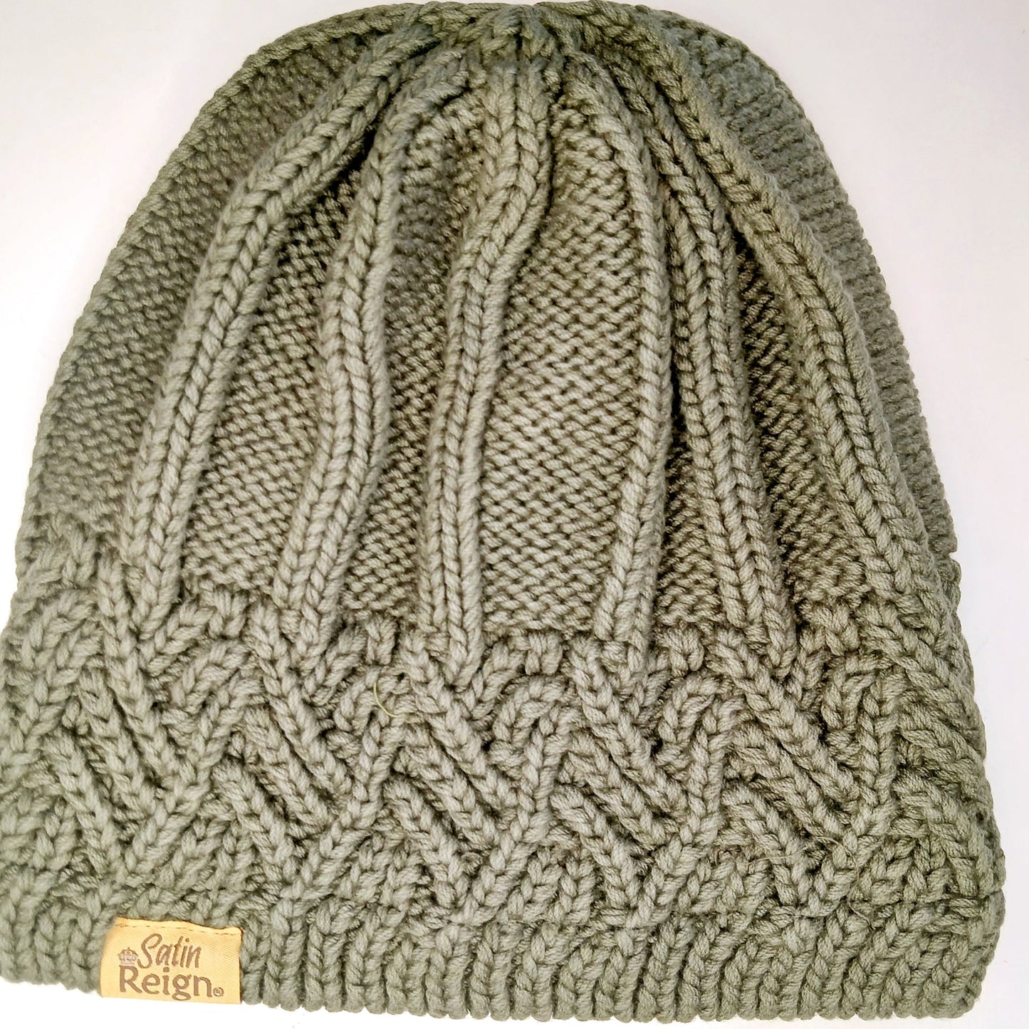 Stretch Satin Lined Cotton Knit Beanie Hat (Small)