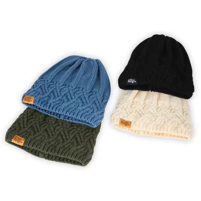 Stretch Satin Lined Cotton Knit Beanie Hat (Small)