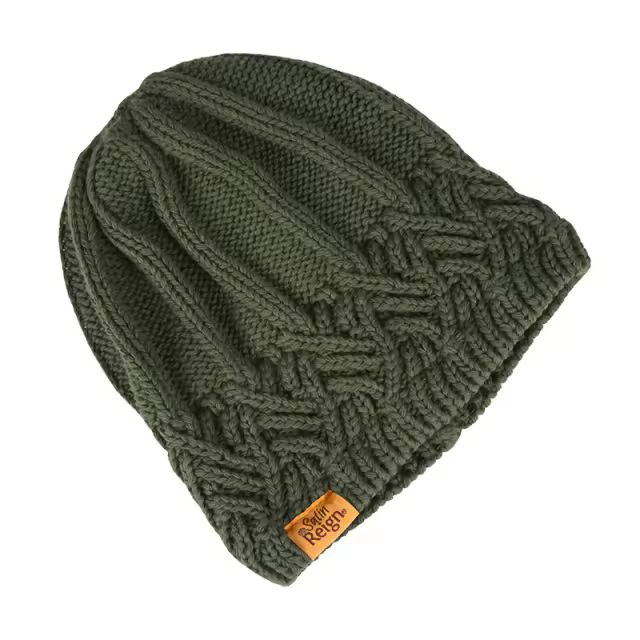 Stretch Satin Lined Cotton Knit Beanie Hat (Small)