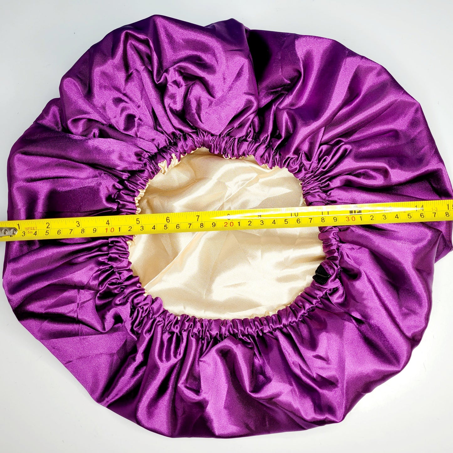 Satin Shower Cap; Double Layered, Waterproof, Adjustable, Reversible Extra Large