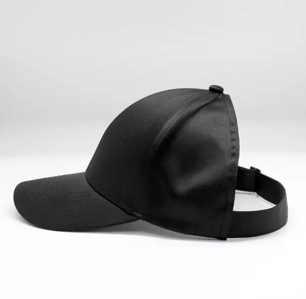 Satin Lined Ponytail Half Baseball Cap