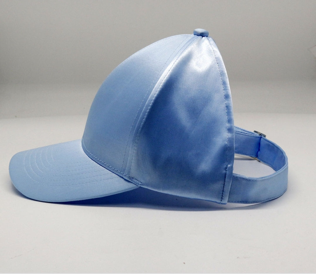 Satin Lined Ponytail Half Baseball Cap