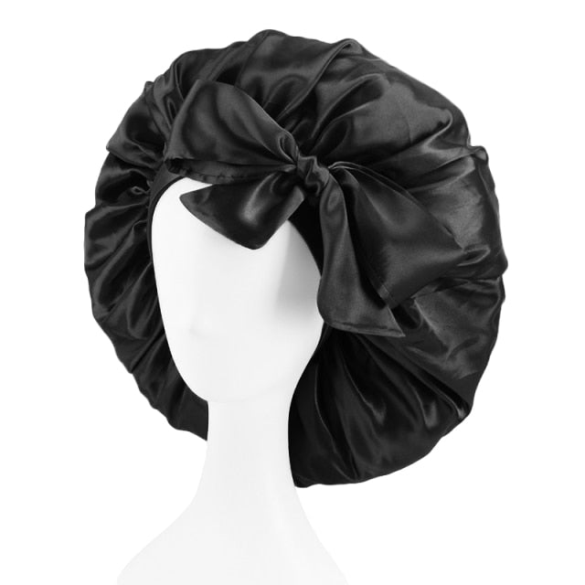 Satin Bonnet Single Layer: African, Ankara Print Wide Stretchy Edges Tie Band (Kid Size, Small & Large)