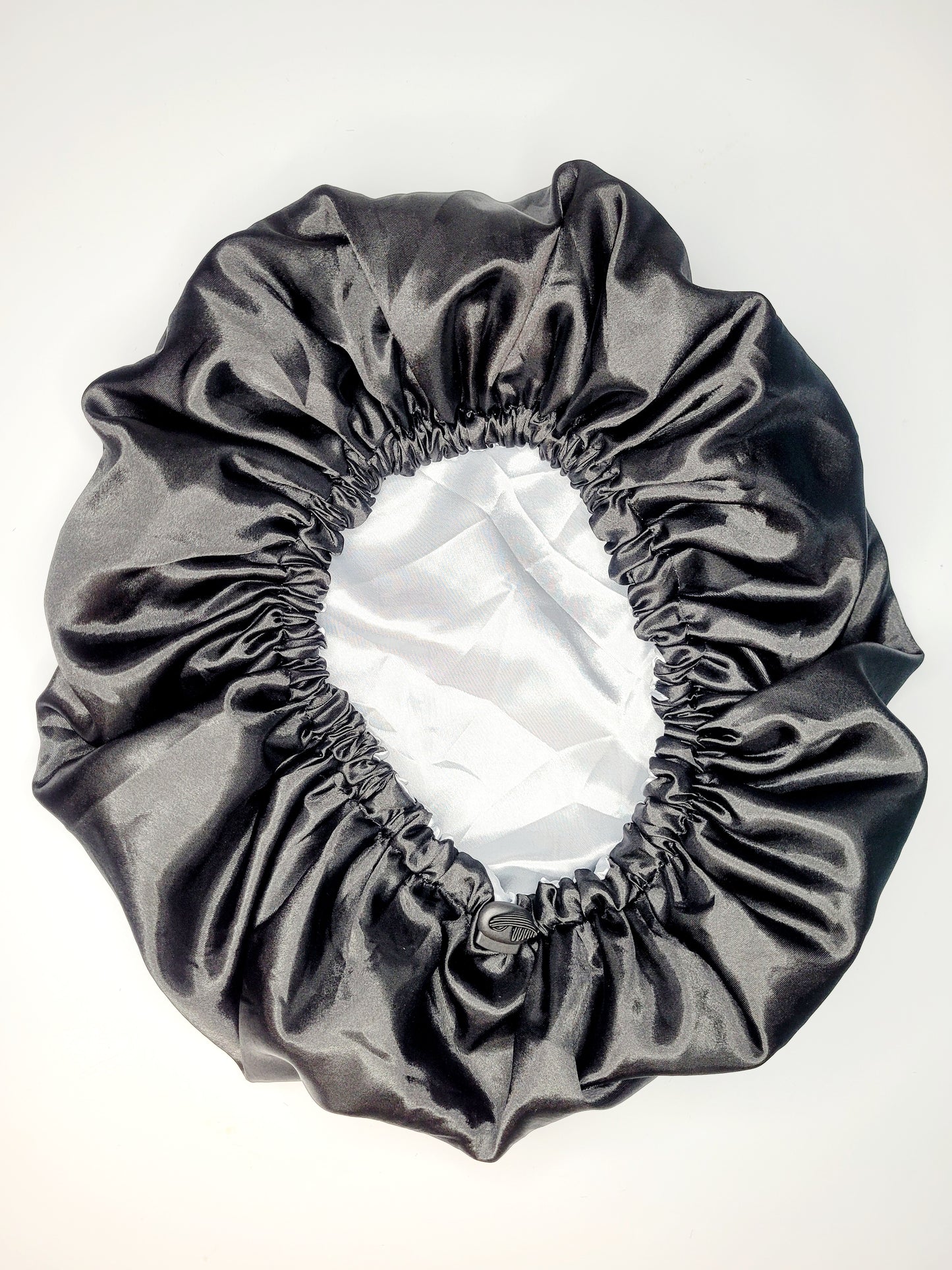 Satin Shower Cap; Double Layered, Waterproof, Adjustable, Reversible Extra Large