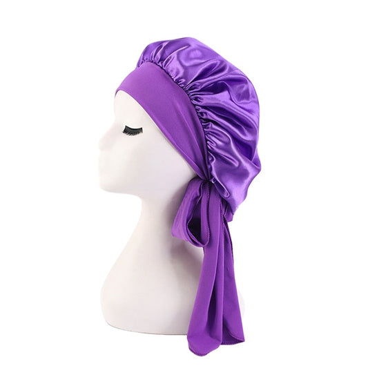 Satin Bonnet Single Layer: African, Ankara Print Wide Stretchy Edges Tie Band (Kid Size, Small & Large)