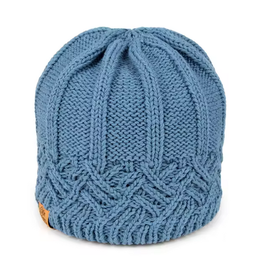 Stretch Satin Lined Cotton Knit Beanie Hat (Medium)