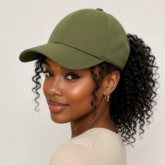 Satin Lined Ponytail Half Baseball Cap