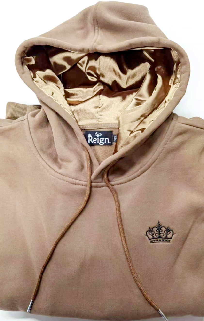 Satin Lined Hoodie; Premium Heavy Fleece