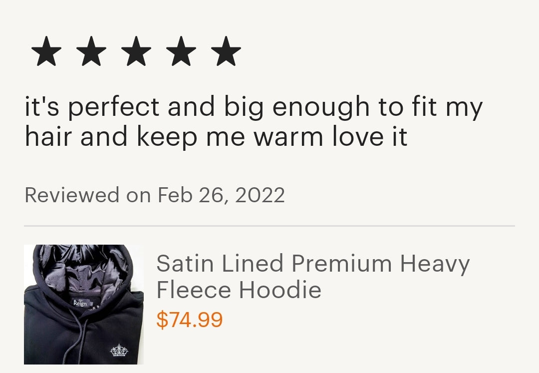 Satin Lined Hoodie; Premium Heavy Fleece