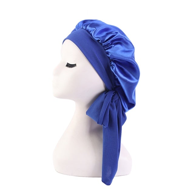 Satin Bonnet Single Layer: African, Ankara Print Wide Stretchy Edges Tie Band (Kid Size, Small & Large)